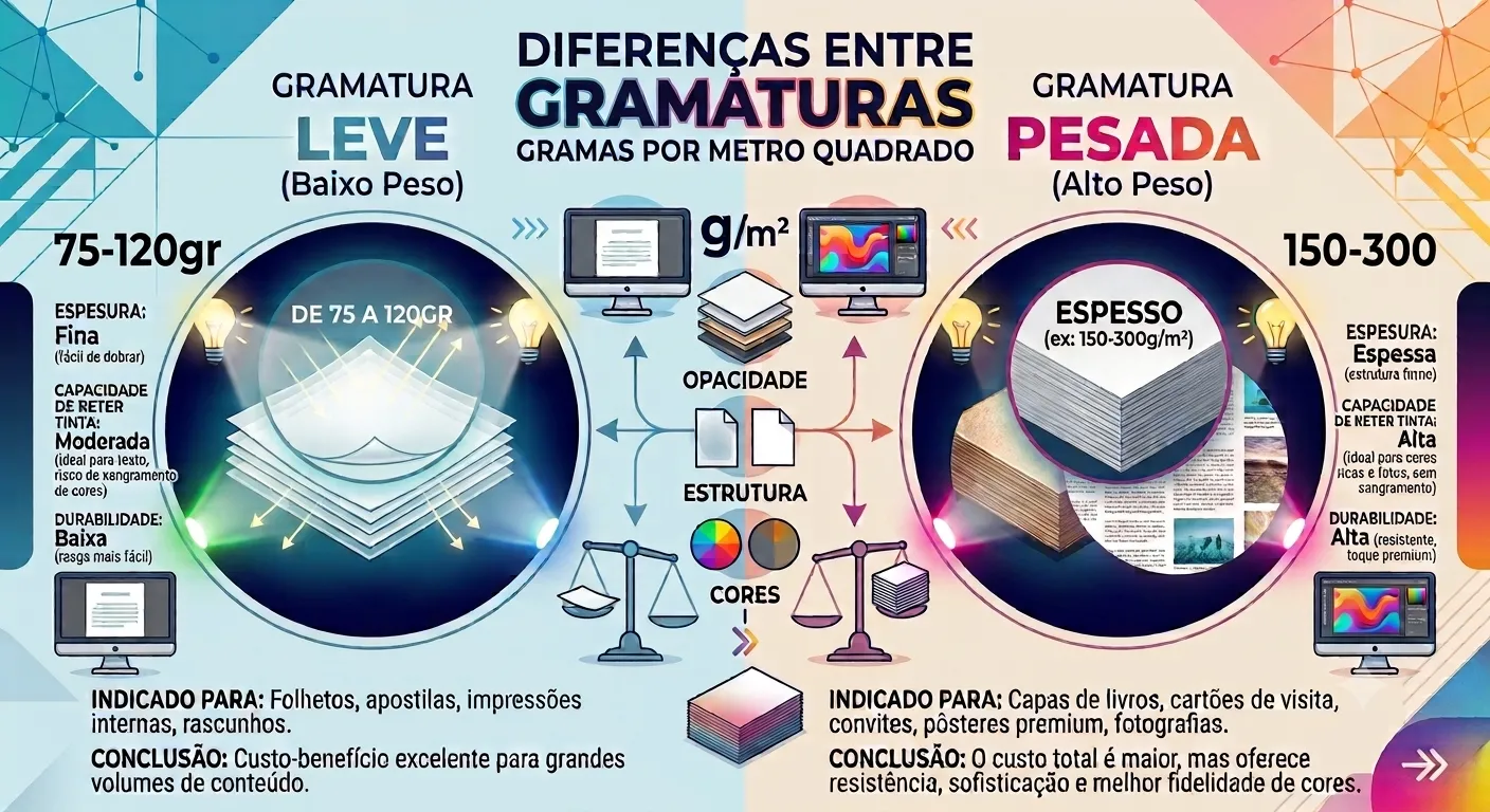 Diferenças entre gramaturas de papel | Copy In The Box